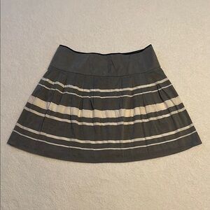 Ann Taylor Gray and Cream Striped Mini Skirt ,lined ,size 14